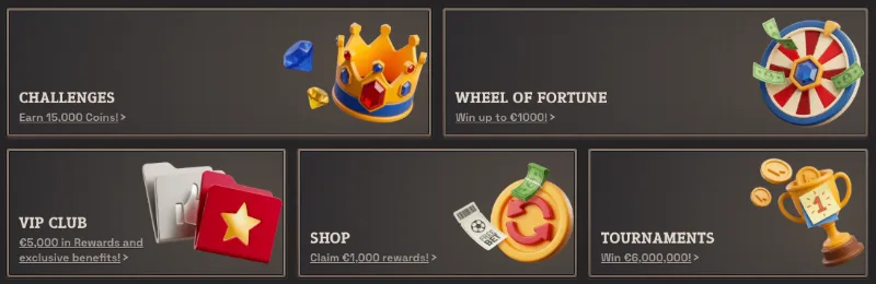 SpinBoss VIP, challenges en specials